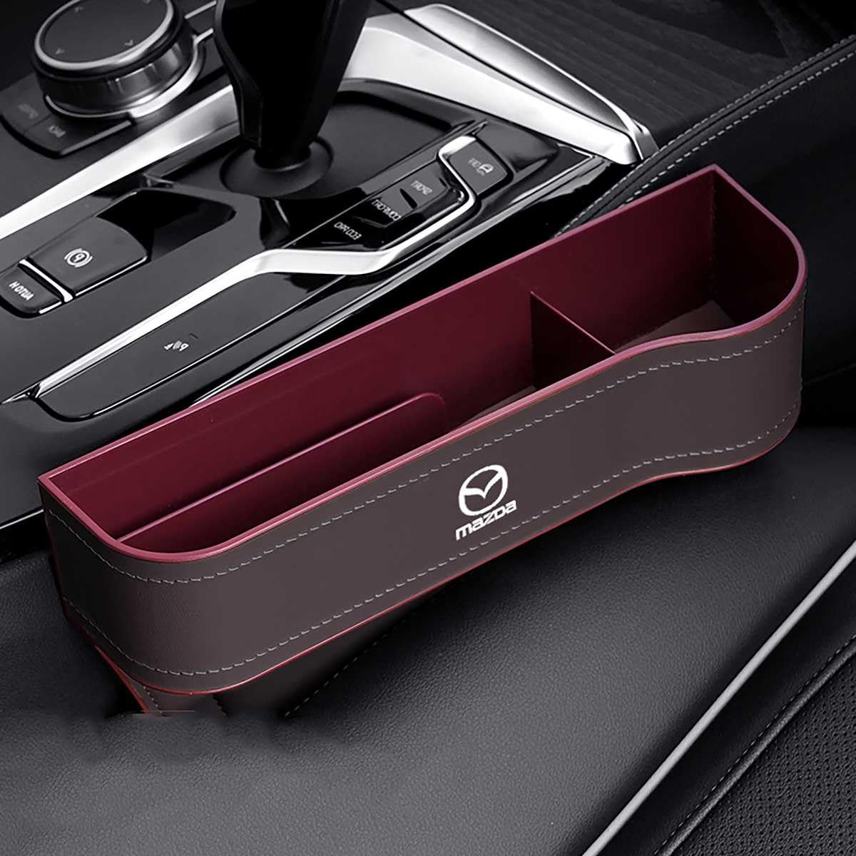 SICUEAUA Autositzlücken Organizer für Mazda 2 Speed CX9 CX5 CX30 CX3 CX7 RX8 RX7 626 6 Atenza MX5 323 3 Axela, Leder Autositz Lücken Organizer Aufbewahrungsbox für Autositze von SICUEAUA