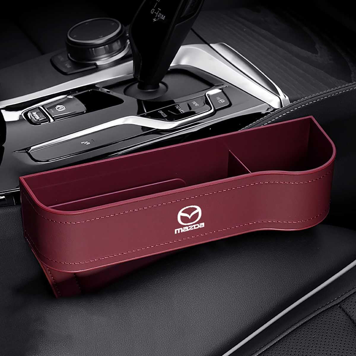 SICUEAUA Autositzlücken Organizer für Mazda 3 6 CX-3 CX-5 CX-9 MX-5, Leder Autositz Lücken Organizer Aufbewahrungsbox für Autositze von SICUEAUA