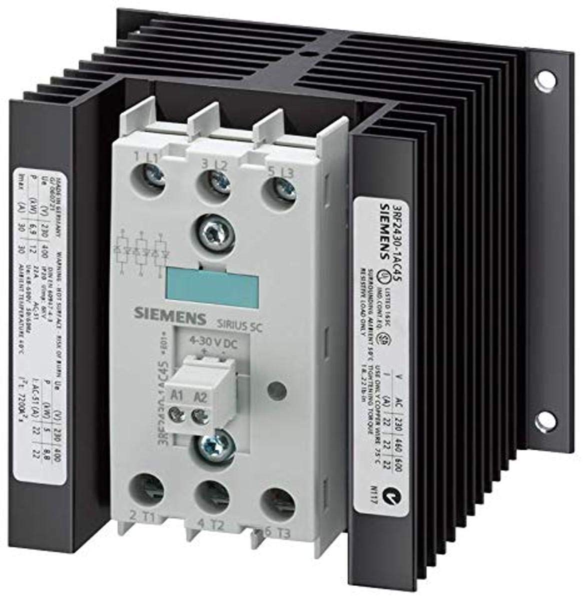 Siemens 3RF2430-1AC45 Halbleiterschütz, Schraubanschluss, 3-Phasig von SIEMENS