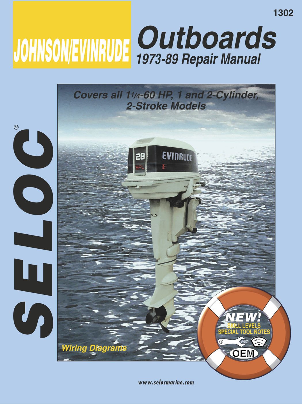Sierra International Seloc 18–01302 Johnson/Evinrude Außenbordreparatur 1973–1989, 1.25–60 PS, 1-2-Zylinder, 2-Takt-Modell von SIERRA INTERNATIONAL INC.