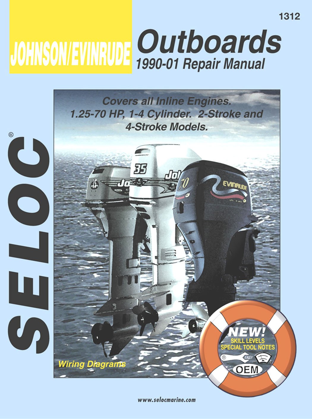 Sierra International Seloc 18–01312 Johnson/Evinrude Außenbordreparatur 1990–2001, 1.25–70 PS, 1–4-Zylinder, 2-Takt- und 4-Takt-Modell von SIERRA INTERNATIONAL INC.