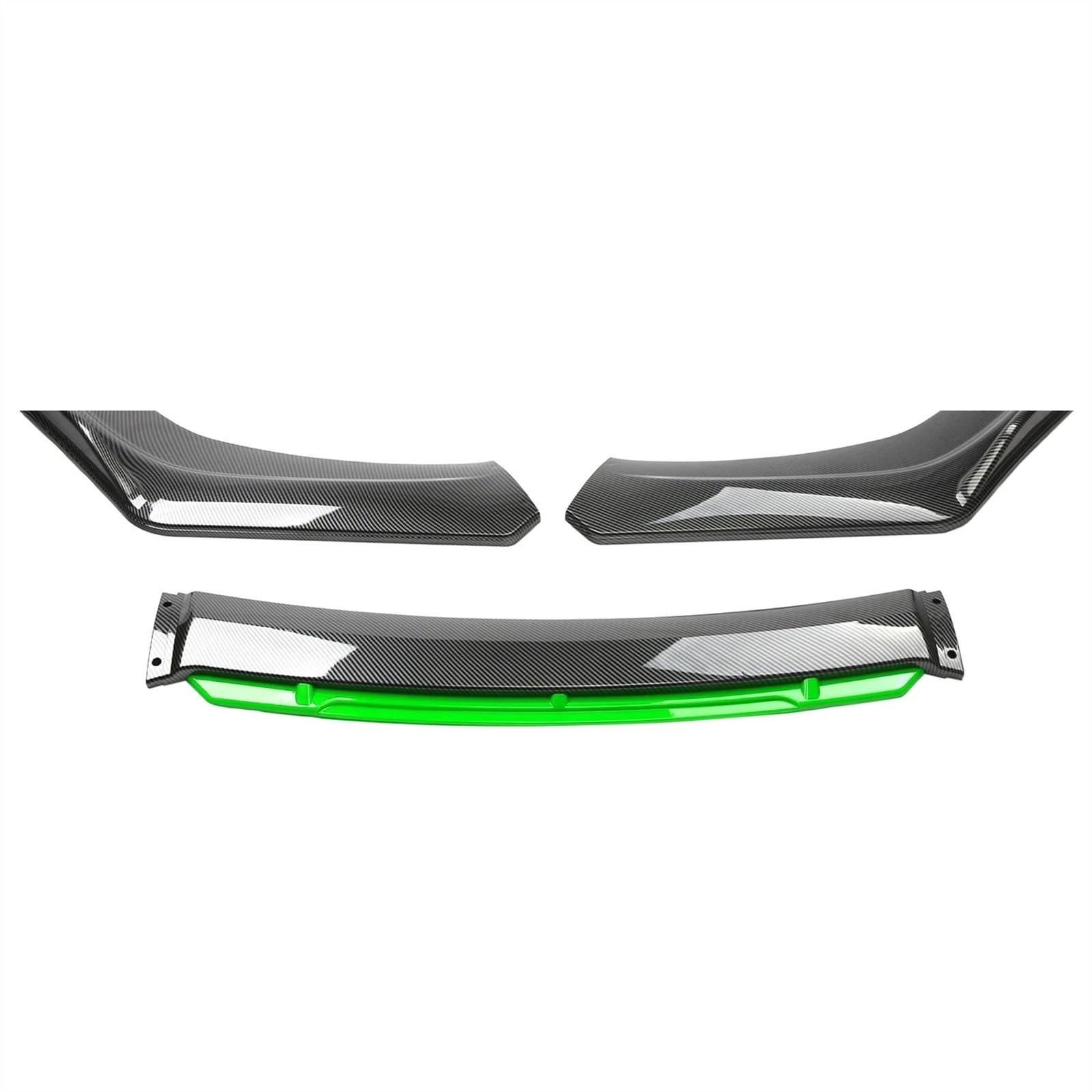 Auto Frontstoßstange Spoiler Auto Frontspoilerlippe Body Kit Carbon Fiber Dekorative Streifen Canard Frontspoilerlippe Splitter Universal Autos Teil Frontlippe Spoiler(Carbon Green) von SIFUSM