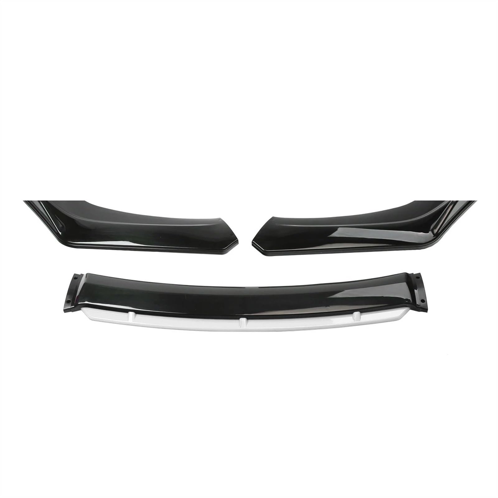 Auto Frontstoßstange Spoiler Universal 3-teiliger Auto-Frontspoilerlippenspoiler Body Kit Carbon Fiber Dekorativer Streifen Stoßfänger Canard Lip Splitter Autozubehör Frontlippe Spoiler(Black White) von SIFUSM