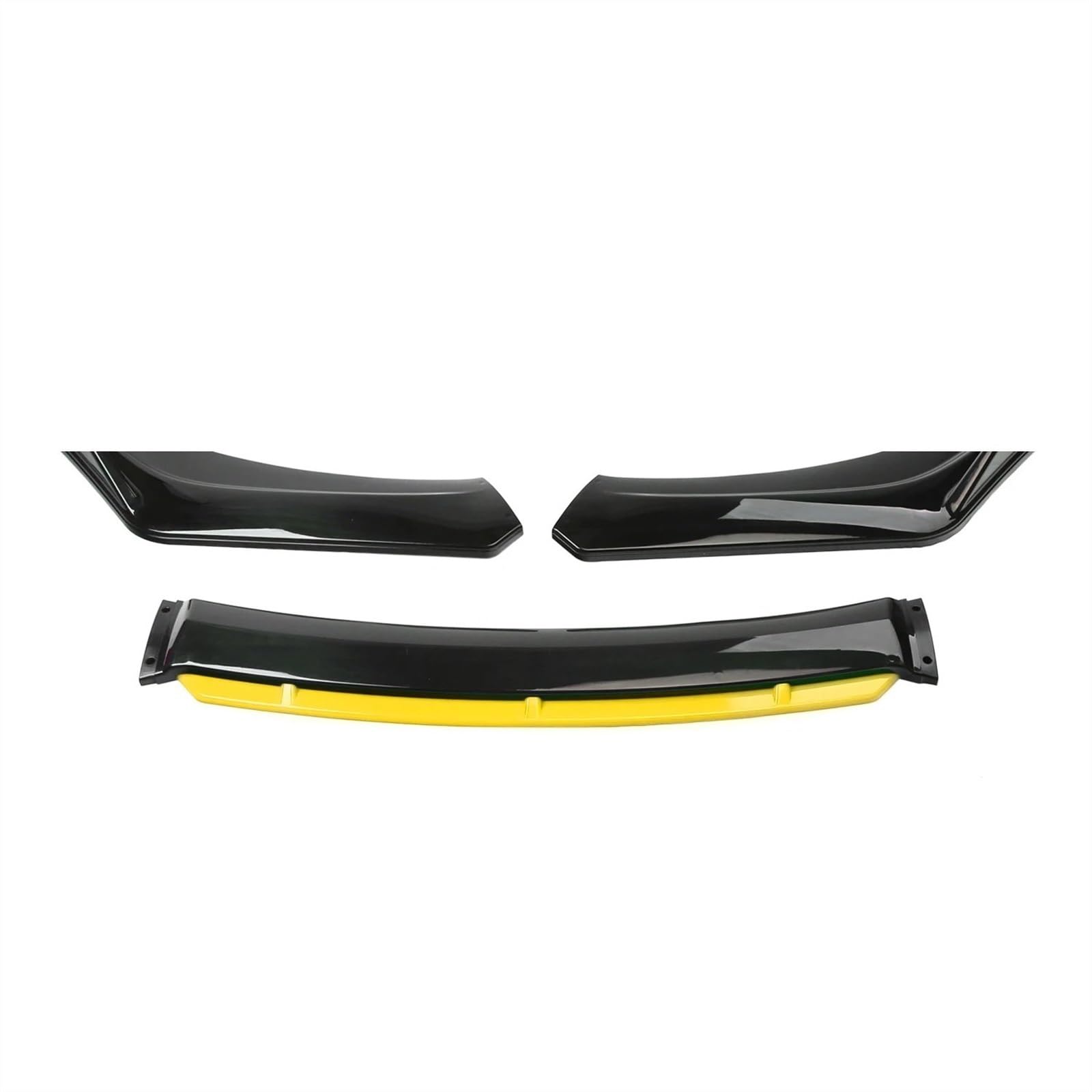 Auto Frontstoßstange Spoiler Universal 3-teiliger Auto-Frontspoilerlippenspoiler Body Kit Carbon Fiber Dekorativer Streifen Stoßfänger Canard Lip Splitter Autozubehör Frontlippe Spoiler(Black and Yell von SIFUSM