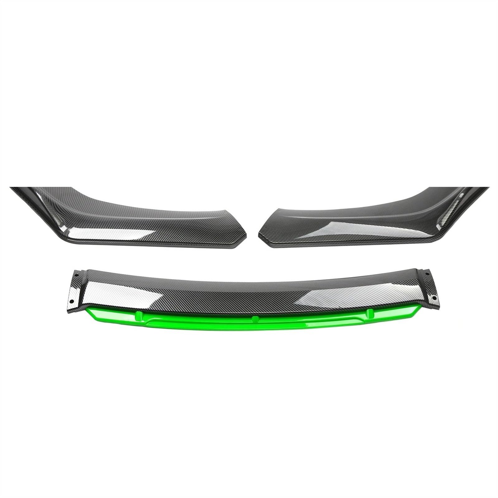 Auto Frontstoßstange Spoiler Universal 3-teiliger Auto-Frontspoilerlippenspoiler Body Kit Carbon Fiber Dekorativer Streifen Stoßfänger Canard Lip Splitter Autozubehör Frontlippe Spoiler(Carbon and Gre von SIFUSM