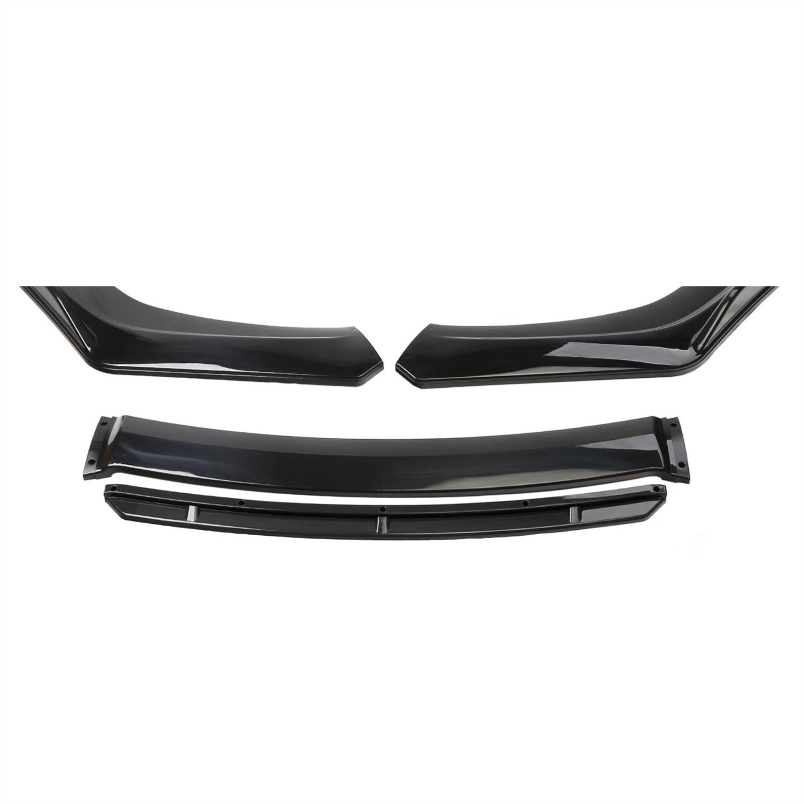 Auto Frontstoßstange Spoiler Universal 3-teiliger Auto-Frontspoilerlippenspoiler Body Kit Carbon Fiber Dekorativer Streifen Stoßfänger Canard Lip Splitter Autozubehör Frontlippe Spoiler(Gloss Black) von SIFUSM