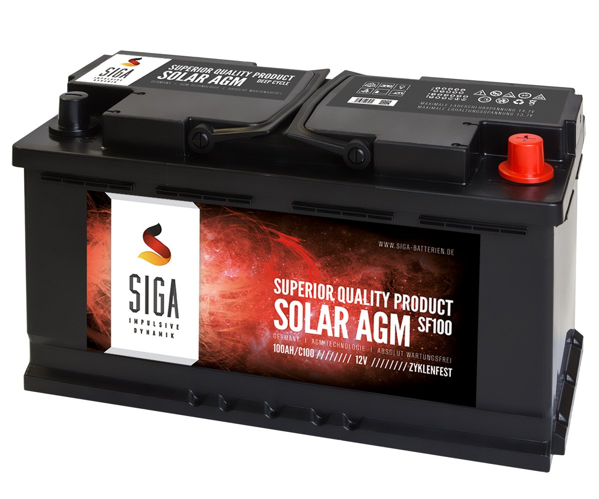 SIGA Blei Akku 12V 100Ah AGM Gel Batterie Solarbatterie Wohnmobil Mover Boot Versorgungsbatterie von SIGA IMPULSIVE DYNAMIK