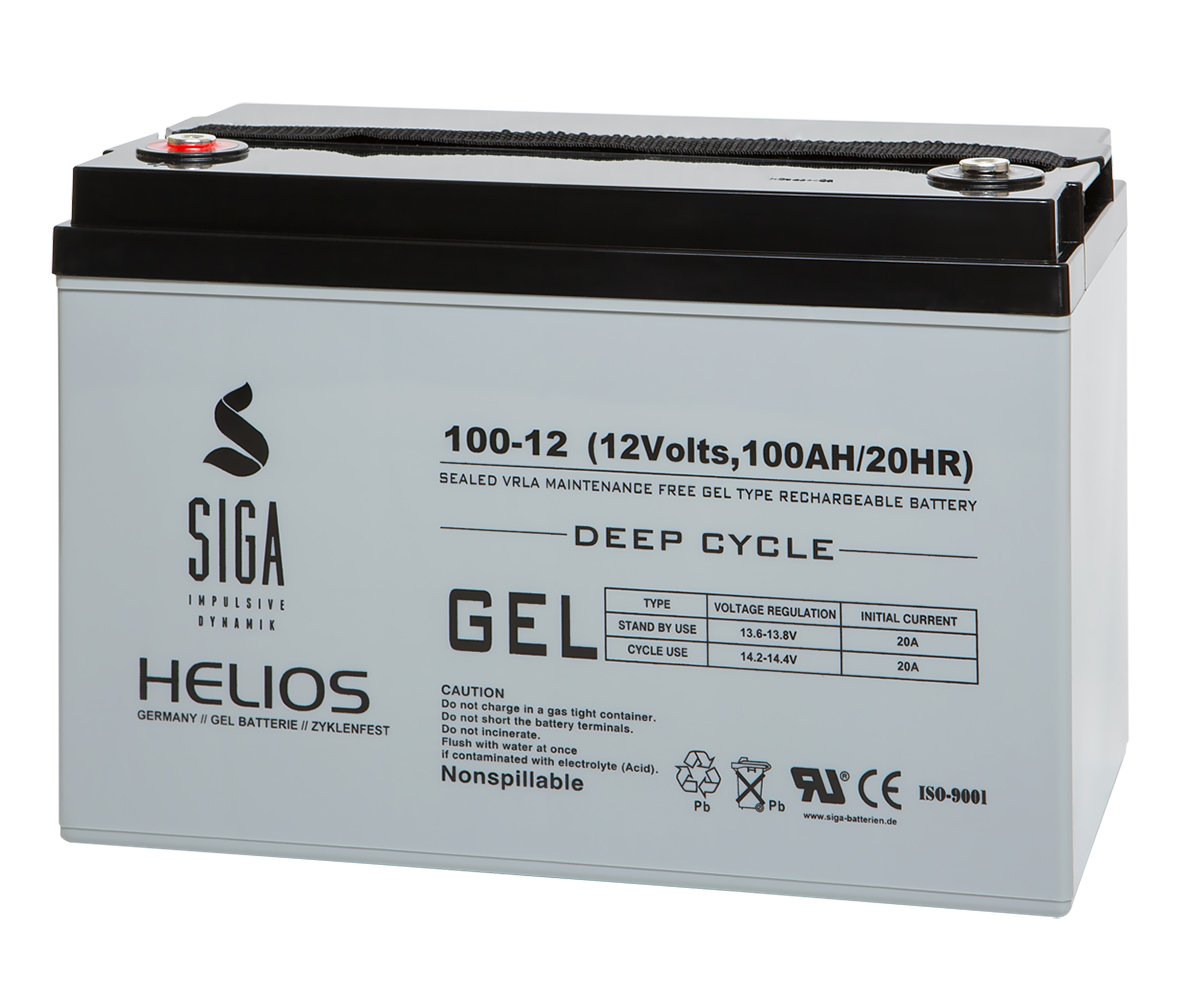 Gel Batterie 100Ah 12V Akku Blei Gel Solarbatterie Wohnmobil Versorgungsbatterie Boot Batterie extrem zyklenfest von SIGA IMPULSIVE DYNAMIK