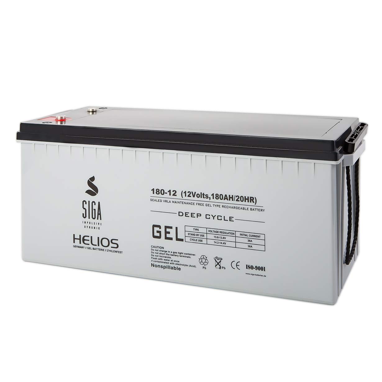 SIGA Akku 180Ah 12V Blei Gel Batterie Gelakku Solarakku Solarbatterie Boot Wohnmobil von SIGA IMPULSIVE DYNAMIK