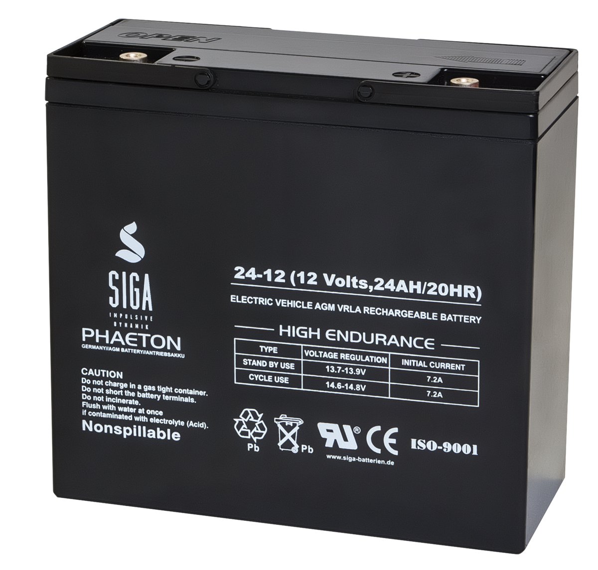 SIGA Batterien 4260367093824 S24-12 Batterie 12 V/24 mAh von SIGA IMPULSIVE DYNAMIK