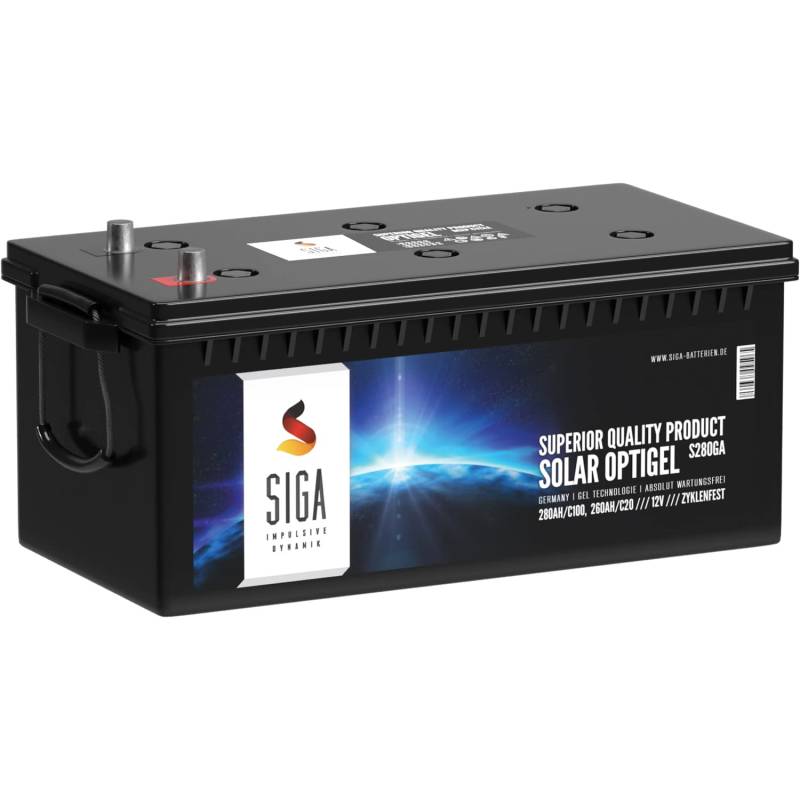 SIGA Blei-Akku 12V 280Ah Gel Akku Gel-Batterie Bootsbatterie Wohnmobil Batterie Solarbatterie Versorgerbatterie von SIGA IMPULSIVE DYNAMIK