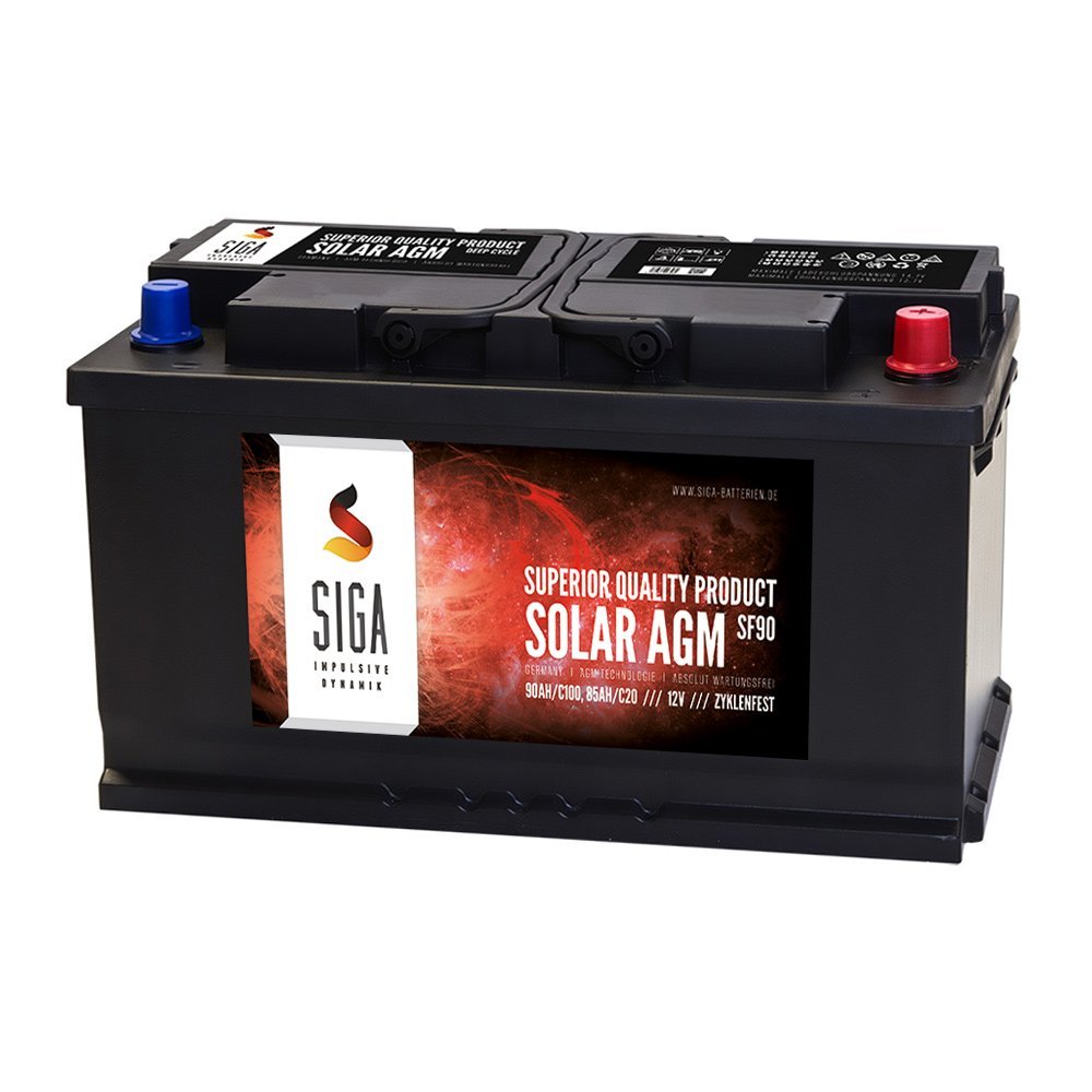 SIGA Blei Akku 12V 90Ah AGM Gel Batterie Solarbatterie Wohnmobil Mover Boot Versorgungsbatterie von SIGA IMPULSIVE DYNAMIK