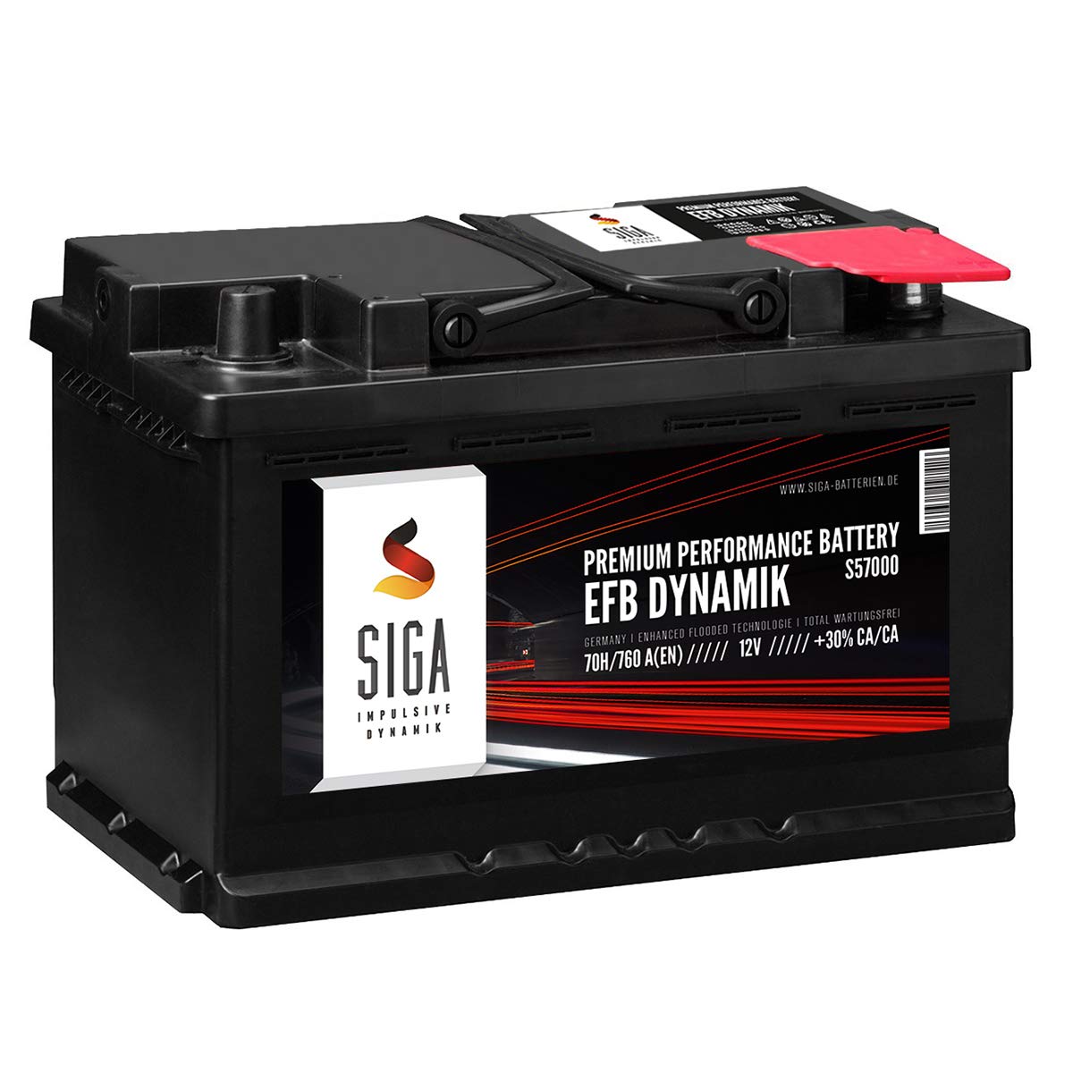 SIGA EFB Autobatterie Starterbatterie Start Stopp Batterie (70AH 12V) von SIGA