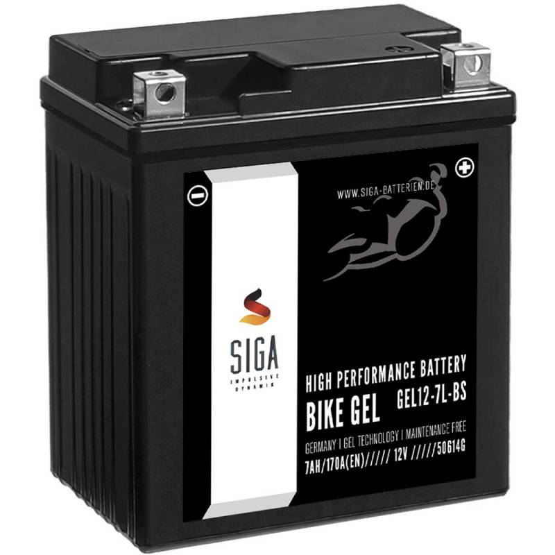 SIGA GEL Motorradbatterie 12V 7Ah 170A/EN Gel Batterie YTX7L-BS Gel12-7L-BS YTX7L-4 YTX7L-BS CTX7L-BS GTX7L-BS ETX-7L-BS 50614LF von SIGA IMPULSIVE DYNAMIK