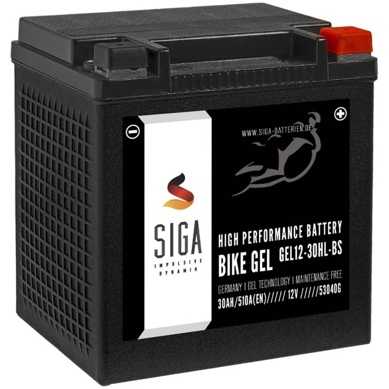 SIGA GEL Motorradbatterie 30Ah 12V 510A/EN Gel Batterie YIX30L-BS YTZ30L-BS GT30-3 HVT-02 ETX30L 83000 53001 53040 von SIGA IMPULSIVE DYNAMIK