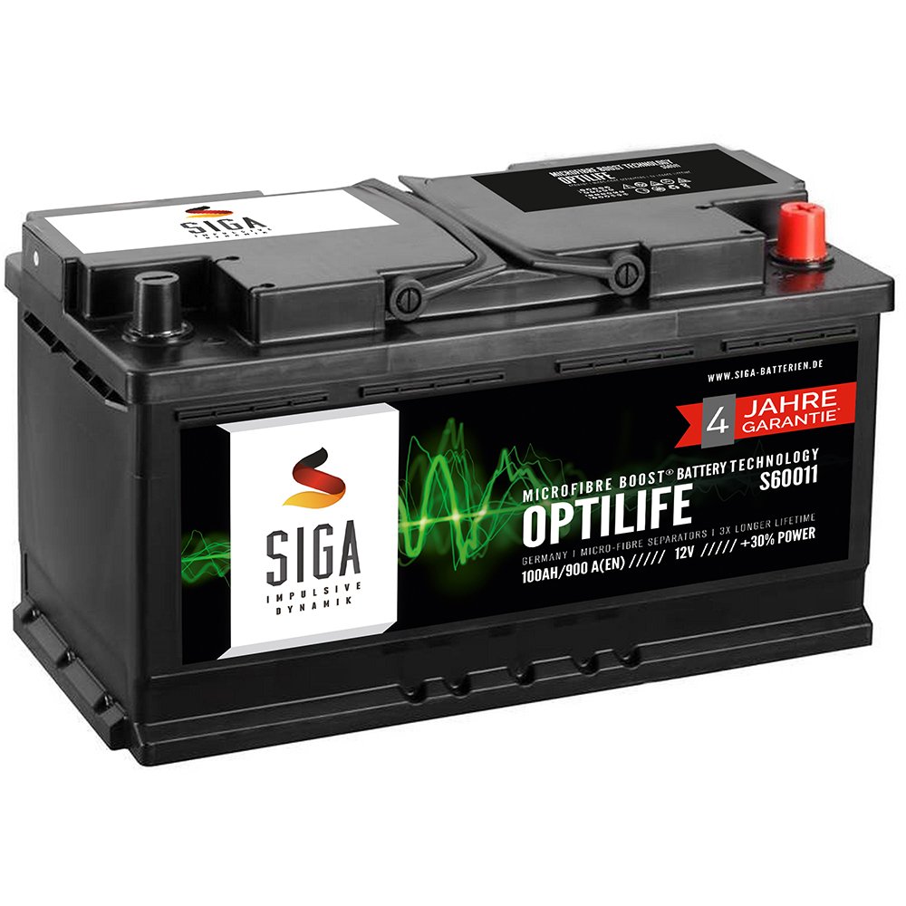 SIGA OPTILIFE Autobatterie 12V 100Ah **4 JAHRE GARANTIE** statt 88Ah 90Ah 92Ah 95Ah von SIGA IMPULSIVE DYNAMIK