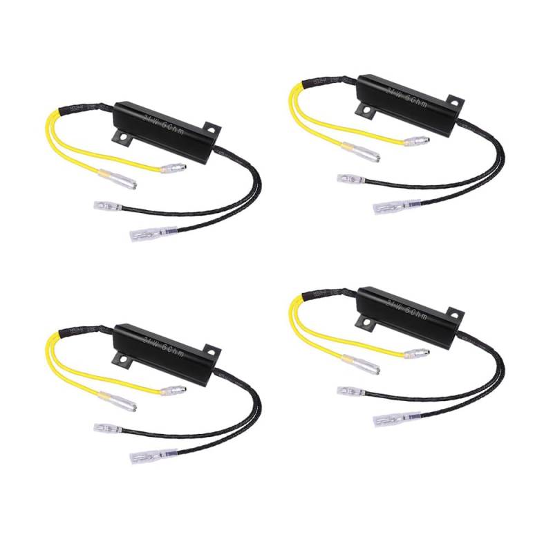 SIGANDG 4 Stück LED-Leistungswiderstand Lastwiderstand,Motorrad Blinkeranzeige Widerstände Kabel,Motorrad Blinkwiderstand Adapter Flash Fix Fehler für Motorrad,21 W 6 Ω von SIGANDG