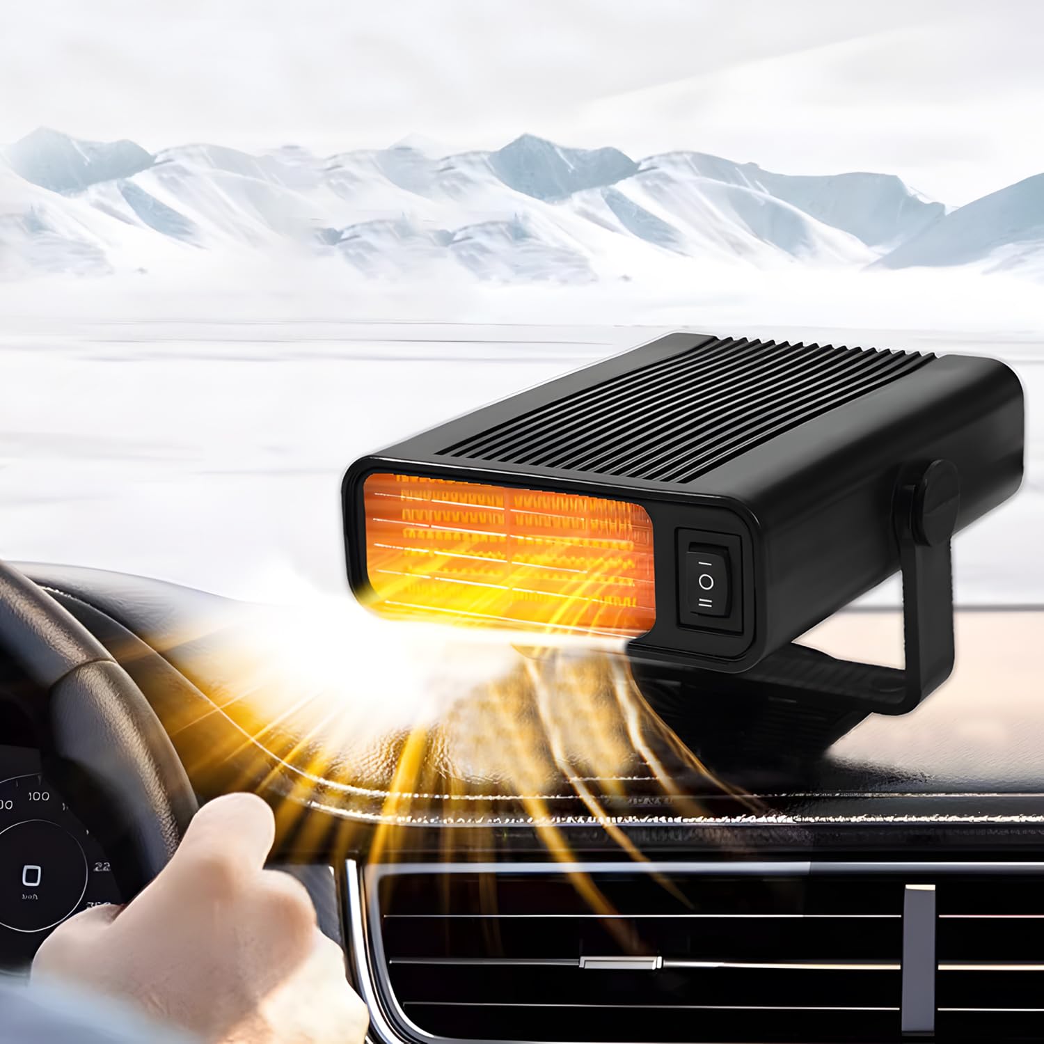 SIGANDG Autoheizung,12 V 150 W Anti-Beschlag Auto Demister,2-in-1-Heiz-/Kühlgebläse,Auto Heizlüfter mit Zigarettenanzünder Einsteckbar von SIGANDG