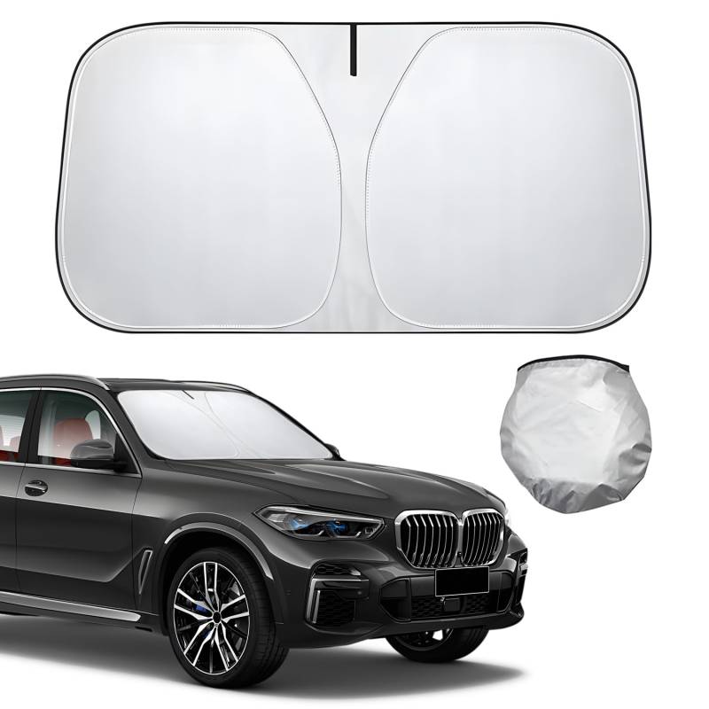 SIGANDG Sun Protection Car Windscreen Sonnenschutz für die Windschutzscheibe Sonnenschutzabdeckung vorn für Auto-Windschutzscheiben-Wärmedämmung und UV-Schutz(L: 145 x 80 cm) von SIGANDG