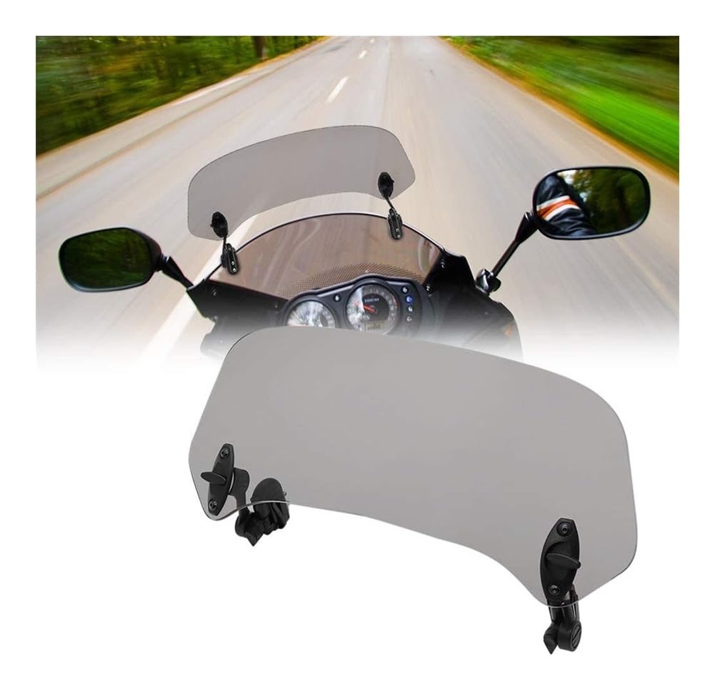 Motorcycle WindScreen Screen 1 Set Motorrad Windschutzscheibenverlängerung Verstellbarer Spoiler Universal Clamp-on Windschutzscheibenabweiser Teile von SIGRIDS