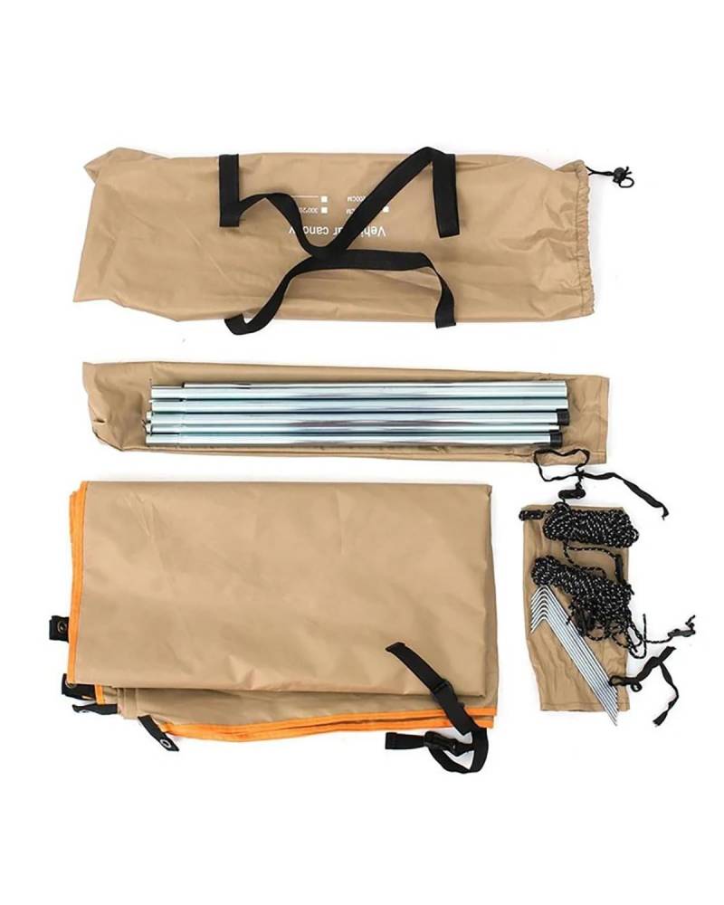 SIJYG1 Auto-Markise Universal Auto Sonnenschutz Markise Auto Seite Markise Regendicht Auto Seite Zelt Seite Markise Outdoor Off-Road Fahrzeug Sonnenschirm(Khaki) von SIJYG1