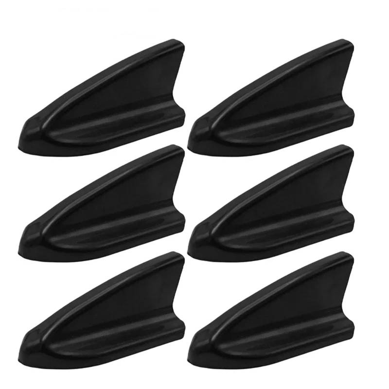 Auto Heckflügel 6 PCS Schwarz Auto EVO-Stil PP Dach Shark Fins Spoiler Flügel Kit Vortex Generator Auto Spoiler Flügel(6 PCS Black) von SILHUP