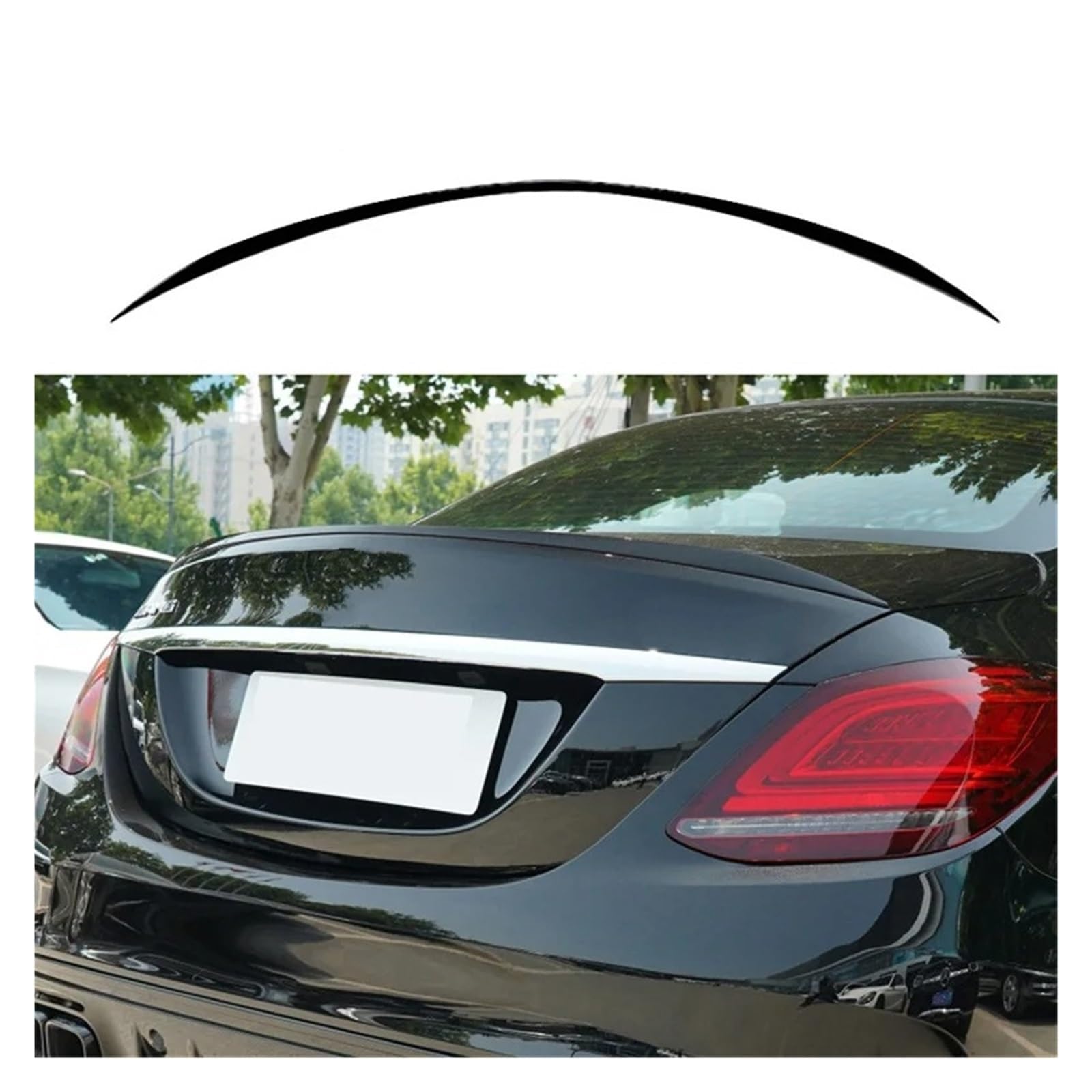 Auto Heckflügel Für Benz C Klasse W205 Für AMG Limousine C180 C200 C260 C43 C63 2015 2016 2017 2018 2019 2020 2021 Hinten Stamm Spoiler Flügel Deckel Klappe Spoiler Lip Auto Spoiler Flügel(Glossy Blac von SILHUP