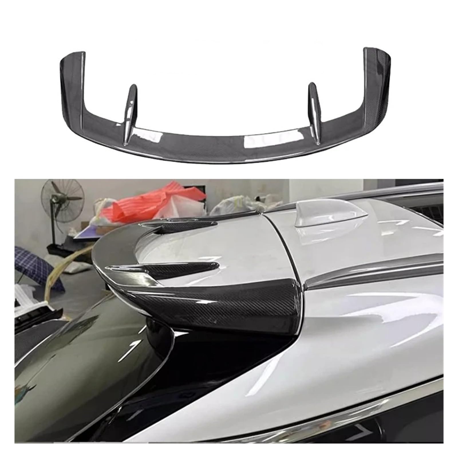 Auto Heckflügel Für Lexus RX 350 450 500 2023 Kofferraumdeckel Mittelflügel Autospoiler Dekoration Zubehör Auto Heckflügel Heckspoiler Auto Spoiler Flügel(Roof Bright Black) von SILHUP