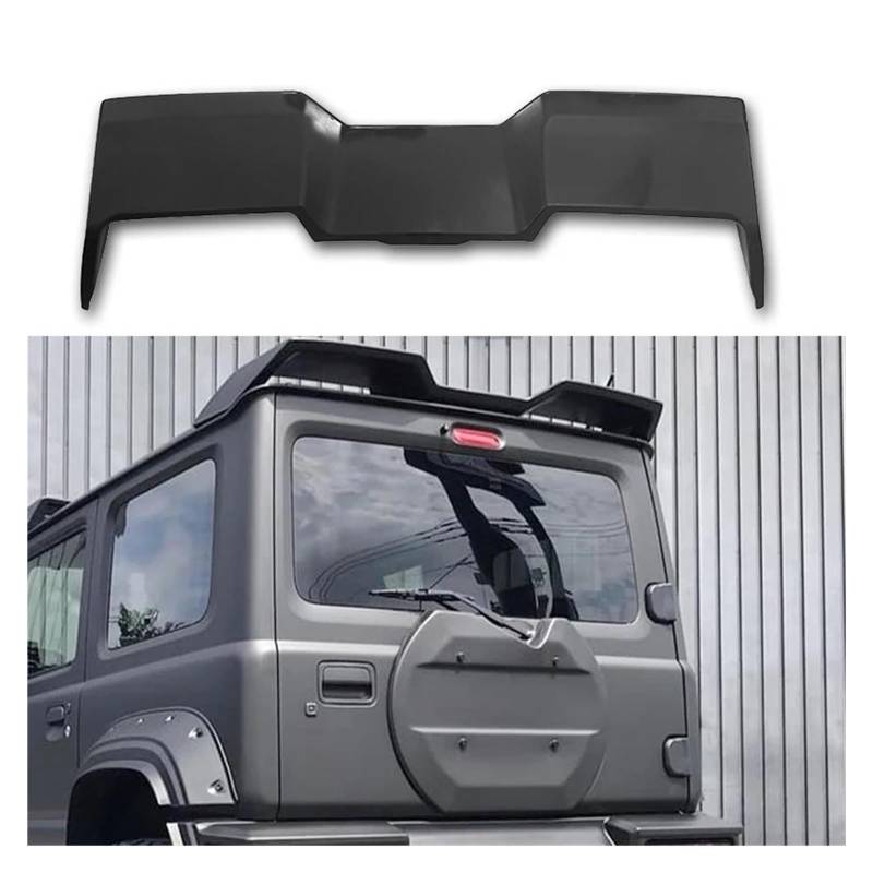 Auto Heckflügel Für Suzuki Für Jimny JB64 JB74 2019 2020 2021 2022 Heckspoiler Dachspoiler Wald Style ABS Auto Heckflügel Heckspoiler Auto Spoiler Flügel(Glossy Black) von SILHUP