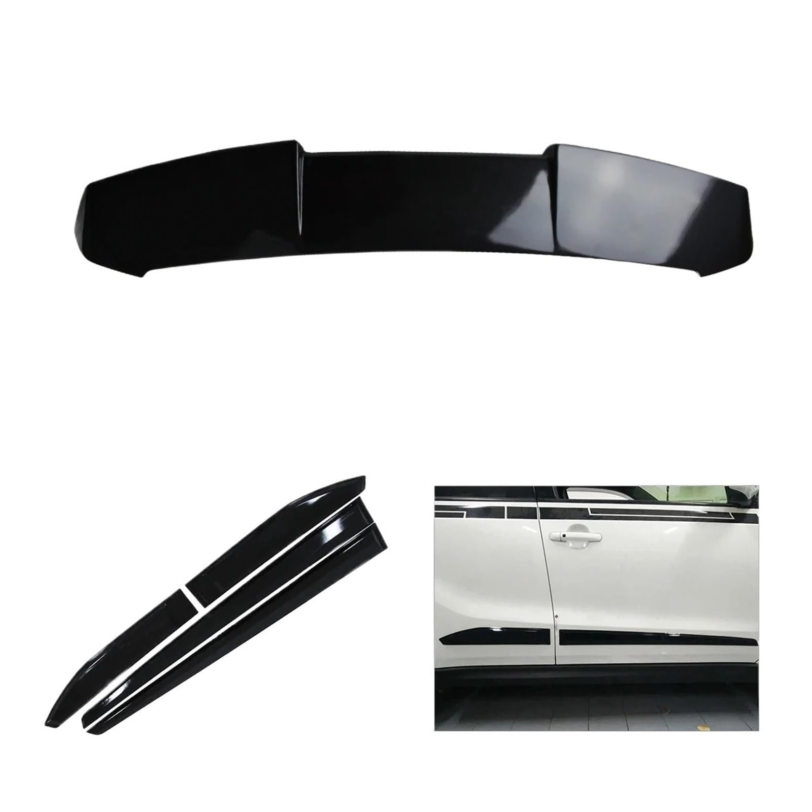 Auto Heckflügel Für Suzuki Für Vitara 2020 2019 2018 2017 Heckspoiler Heckflügel ABS Auto Heckkofferraumdach Refit Auto Außenzubehör Auto Spoiler Flügel(Kit Black) von SILHUP