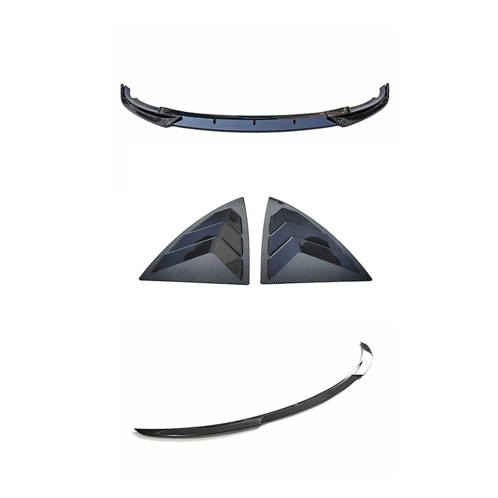 Auto Heckflügel Für Tesla Für Modell Y 2019 2020 2021 2022 2023 Auto Front Stoßstange Lip Splitter Diffusor Körper Kit Spoiler Stoßstange Hinten Flügel Seite Jalousien Auto Spoiler Flügel(1 Set Carbon von SILHUP