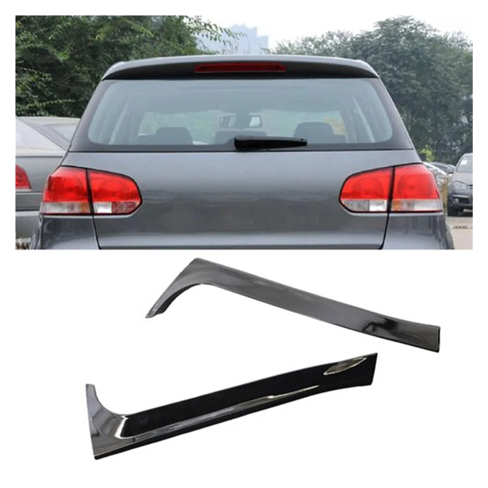 Auto Heckflügel Für VW Für Golf 6 MK6 2008 2009 2010 2011 2012 Auto Heckscheibe Seitenspoiler Canard Splitter Autoteile Auto Spoiler Flügel von SILHUP