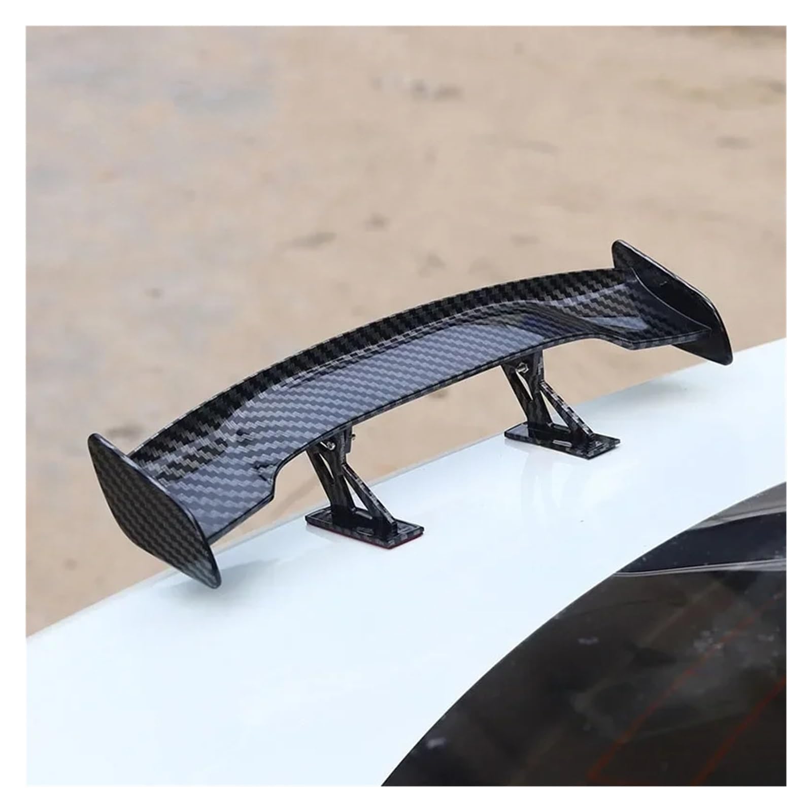 Auto Heckflügel Universal Kleiner Spoiler Für Mini Auto Spoiler Heckflügel Carbon Look Heckflügel Modell Auto Styling Dekoration Auto Zubehör Auto Spoiler Flügel(25CM-Carbon Fiber) von SILHUP