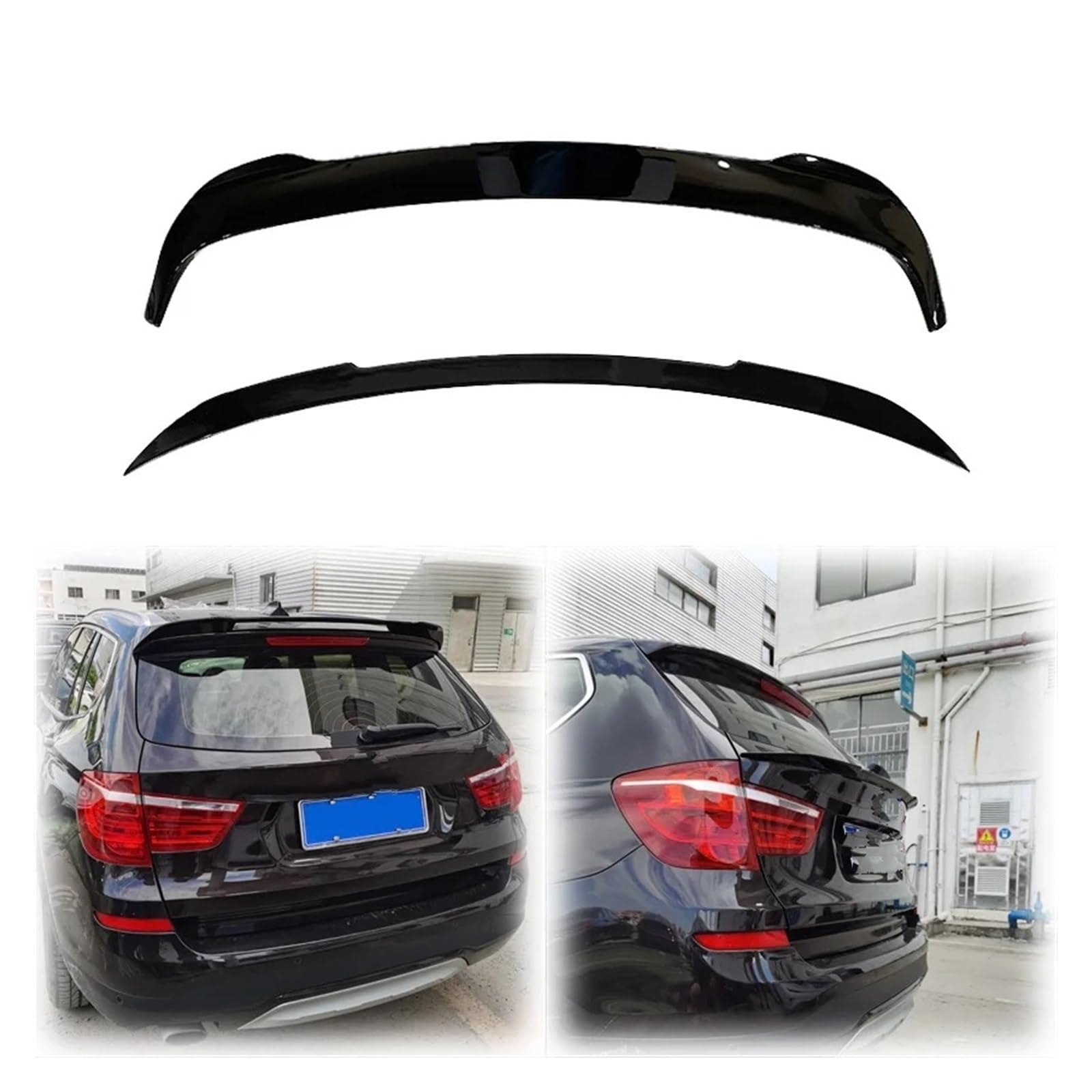 Auto Heckflügel X3 F25 2011 2012 2013 2014 2015 2016 2017 Auto Heckspoiler Mitteldachspoiler Kofferraumflügel Verkleidung ABS Body Kit Auto Spoiler Flügel(Mid Carbon Look) von SILHUP