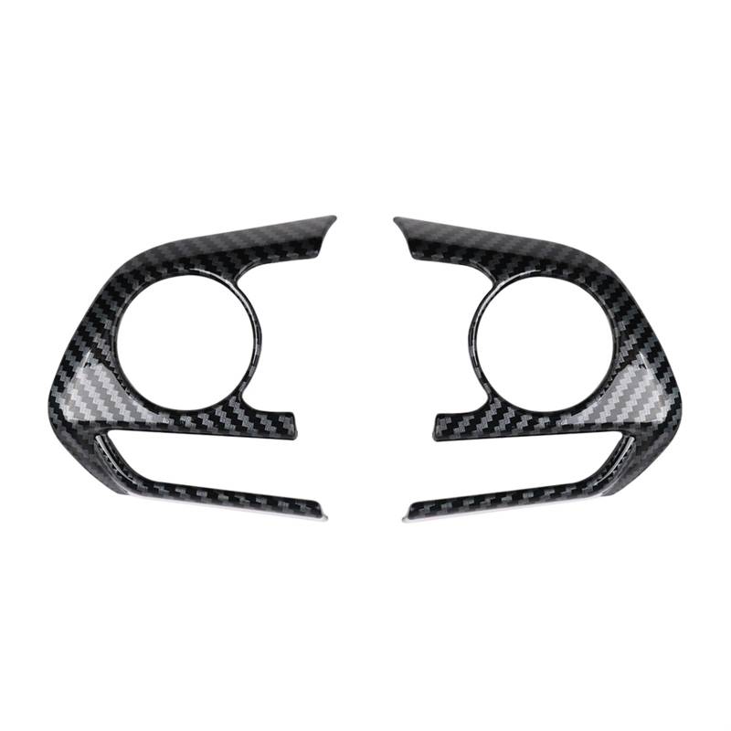 Auto Interieur Zubehör 2PCS Für Toyota Für RAV4 Für Corolla E210 2019 2020 2021 2022 Für RAV 4 XA50 Auto Lenkrad Taste Panel Abdeckung Trim Aufkleber Auto Zubehör Trim(Carbon Fiber) von SILHUP