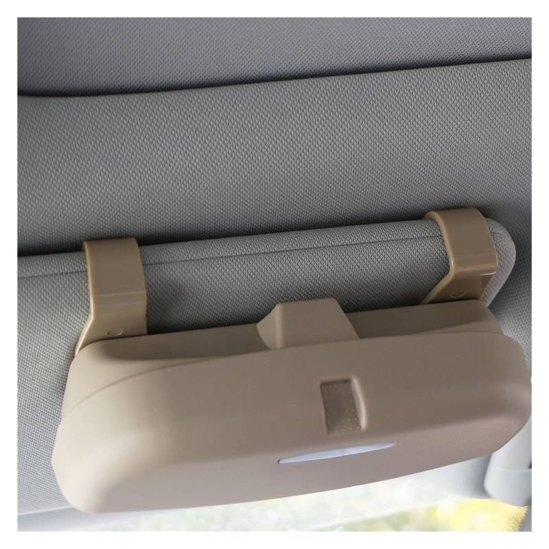 Auto Interieur Zubehör Auto Brillen Clip Ticket Karte Klemme ABS Brillenetui Innen Auto Sonnenblende Sonnenbrille Halter Zubehör Auto Zubehör Trim(Double Buckle Beige) von SILHUP