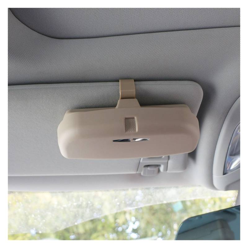 Auto Interieur Zubehör Auto Brillen Clip Ticket Karte Klemme ABS Brillenetui Innen Auto Sonnenblende Sonnenbrille Halter Zubehör Auto Zubehör Trim(Single Buckle Beige) von SILHUP