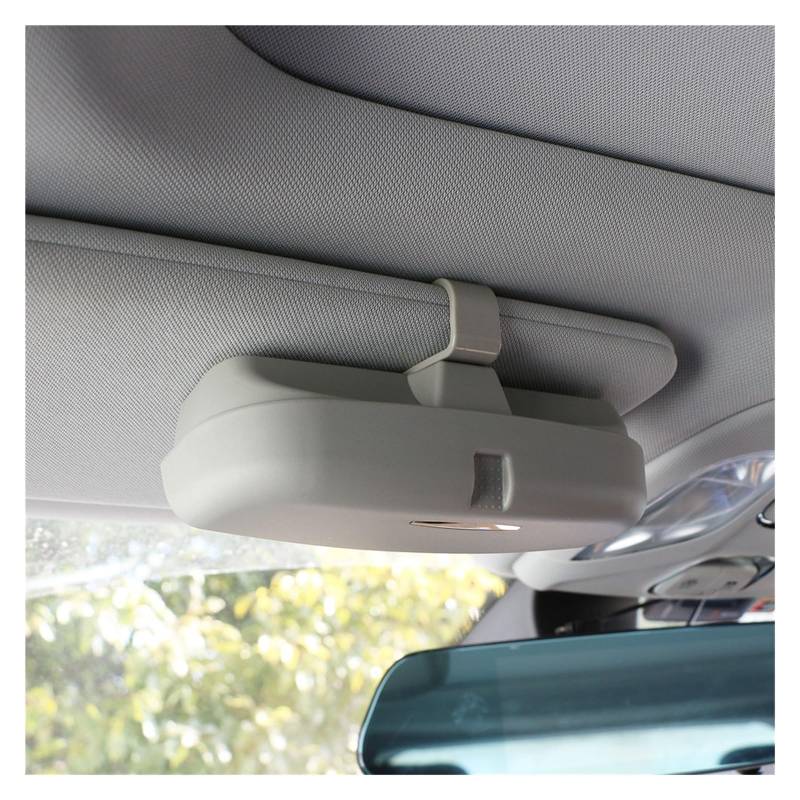 Auto Interieur Zubehör Auto Brillen Clip Ticket Karte Klemme ABS Brillenetui Innen Auto Sonnenblende Sonnenbrille Halter Zubehör Auto Zubehör Trim(Single Buckle Gray) von SILHUP