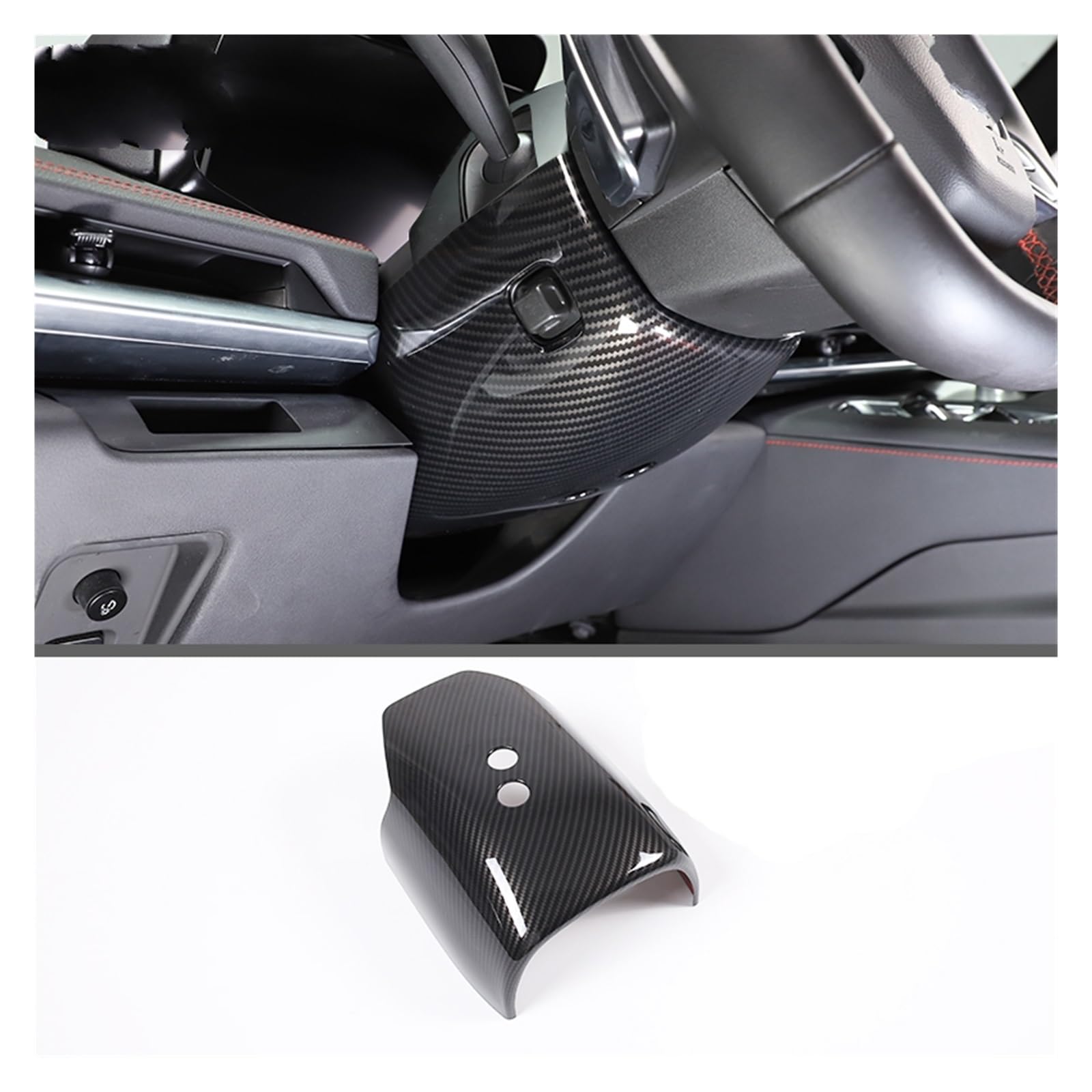 Auto Interieur Zubehör Für Chevrolet Für Corvette C8 Für Stingray Z51 Z06 2020 2021 2022 2023 ABS Auto Lenkrad Basis Trim Aufkleber Innen Zubehör Auto Zubehör Trim(Carbon Fiber 1PCS) von SILHUP