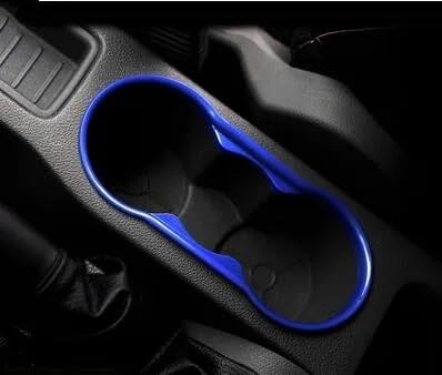 Auto Interieur Zubehör Für Ford Für Focus 2 2005-2011 Für Fiesta 2 3 2009 2010 2011 2012 Auto Wasser Tasse Koration Trim ABS Chrom Auto Zubehör Trim(Blue) von SILHUP