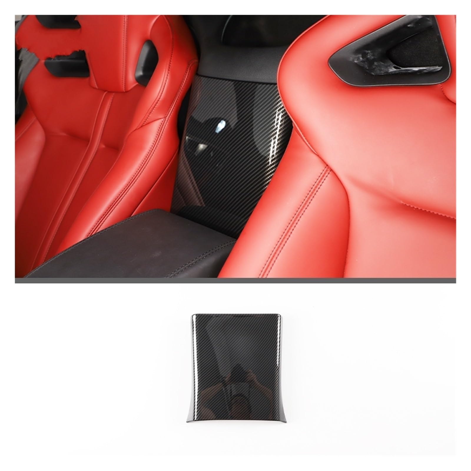 Auto Interieur Zubehör Für Jaguar Für F-Type 2013 2014 2015 2016 2017 2018 2019 2020 2021 2022 2023 2024 Auto Armlehne Box Schutzhülle Aufkleber ABS Auto Zubehör Trim(B Carbon Fiber) von SILHUP