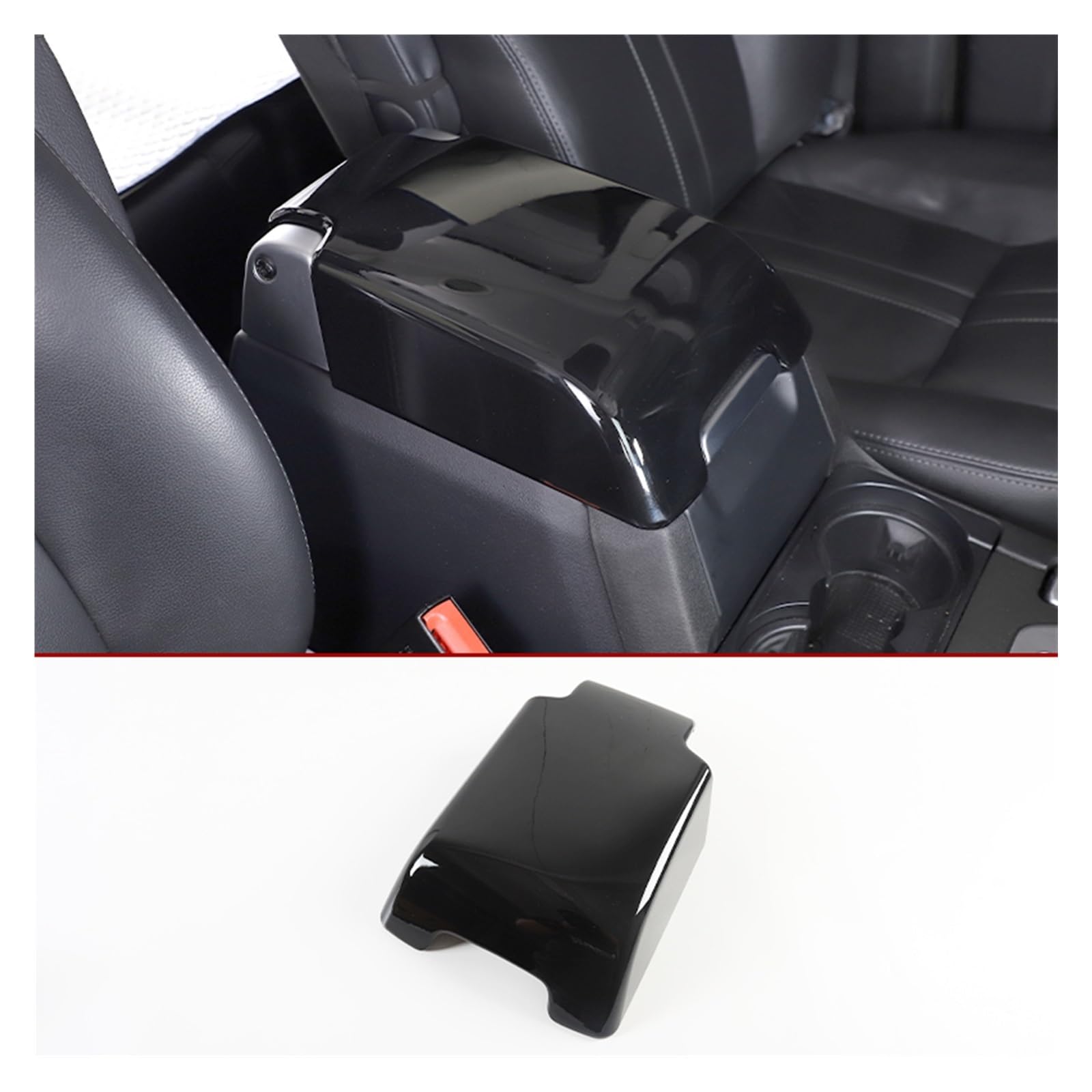 Auto Interieur Zubehör Für Land Für Rover Für Discovery 3/4 2004-2016 Auto Carbon Faser Schwarz Center Armlehne Box Abdeckung Innen Zubehör Auto Zubehör Trim(Gloss Black) von SILHUP