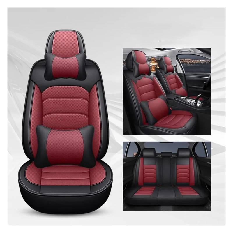 Autositzbezug Für Benz Alle Modelle E-Klasse Für GLK Für GLC S55 SL W212 W211 Für SLK Material Universal Sitzbezug Autositzbezüge(Black red Pillow) von SILHUP