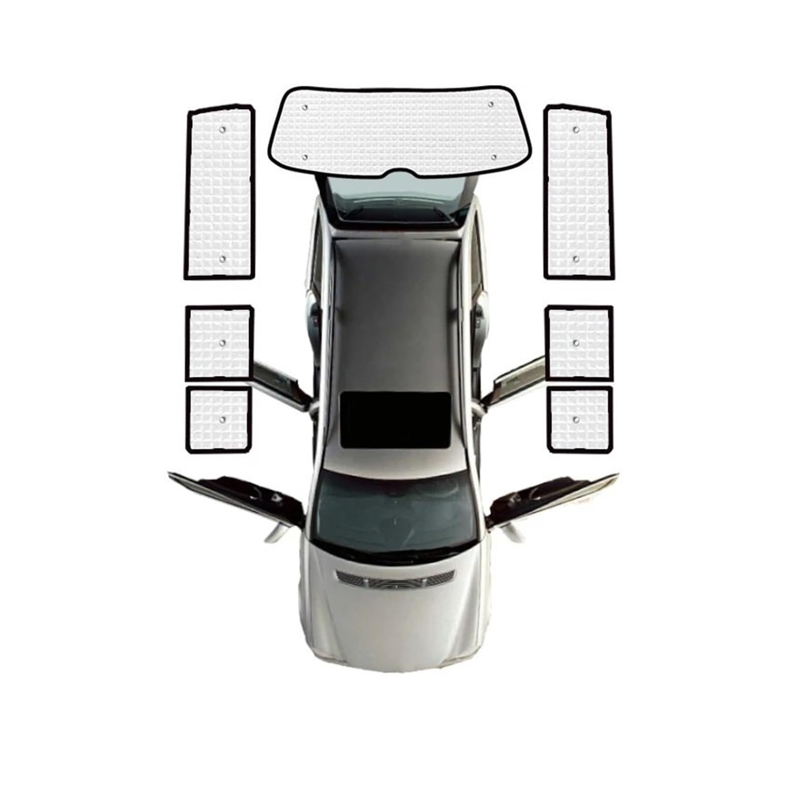 Car Shades Für VW Für Transporter T6 Für Caravelle 2015~2022 Windschutzscheibe Fenster Seite Fenster Sonnenschirme Vollständige Abdeckung Sonnenschirme Auto-Sonnenschutzschild(Rear sunshades) von SILHUP