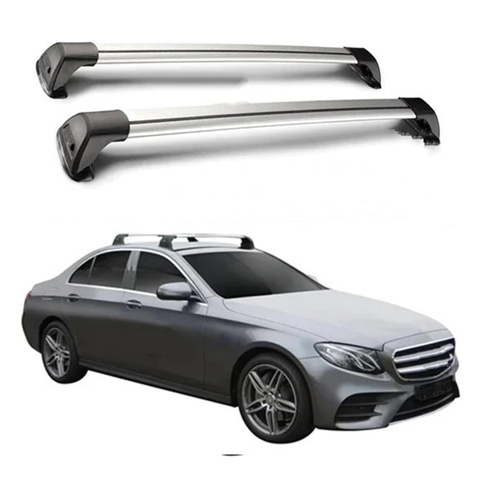 Dachträger Auto Für Benz Für E-Class W213 C207 W212 W211 Dach Bar Auto Spezielle Aluminium Legierung Gürtel Schloss Auto Gepäck Halterung 2 Pcs Relingträger von SILHUP