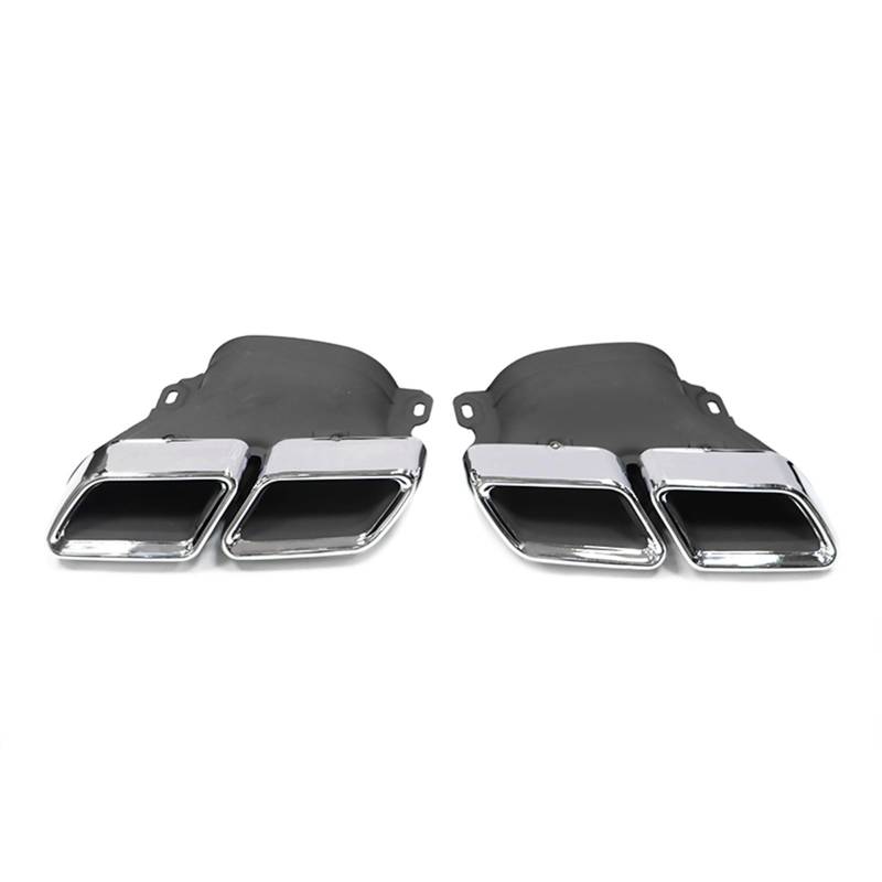 Endrohrblende Für Benz C63 W205 C200 C300 C180 C260 2015 2016 2017 2018 Quad Endrohr Düse Auto Auspuff Tip Muffler Tipps Auto Auspuffspitze(Silver A) von SILHUP