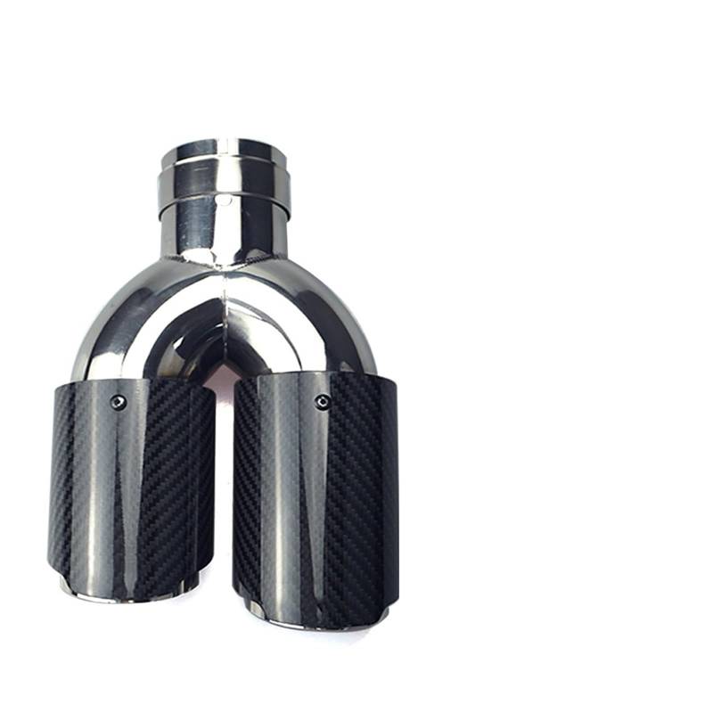 Endrohrblende Für Doppel 76mm Outlet Real Carbon Fiber Auspuffrohr Schalldämpfer Spitze Ende Endrohr Auto Auto Zubehör Auto Auspuffspitze(Equal Length Out) von SILHUP