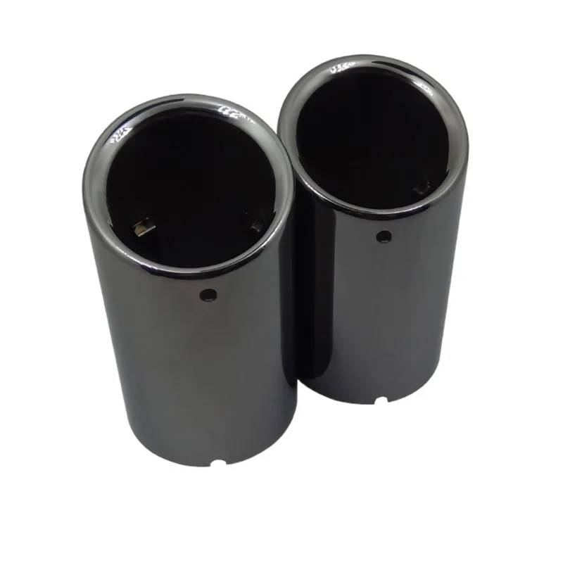 Endrohrblende Für VW Für Für Passat Auspuff Tip Muffler 2 PCS Auto Auspuffrohr Tipps Düse Einlass 3 "/76mm Auto Auspuffspitze(Titanium Black) von SILHUP