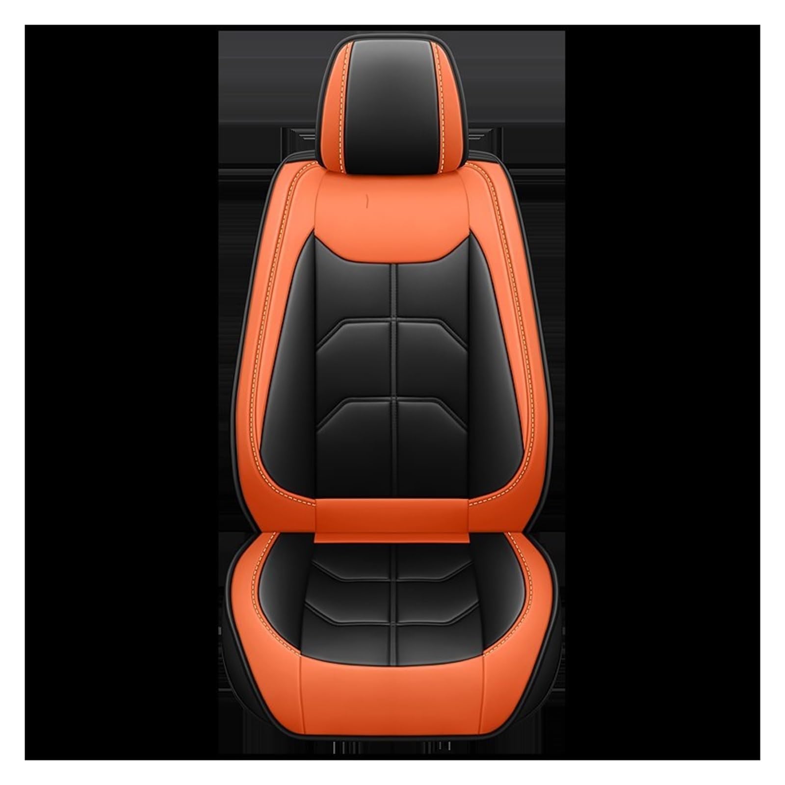 SILHUP Autositzbezug 1 PC Für KIA Für Sportage Für Ceed Für Rio Für NIRO Für Stinger Für Optima Für Soul Universal PU Leder Autositzbezug Autositzbezüge(Black Orange) von SILHUP