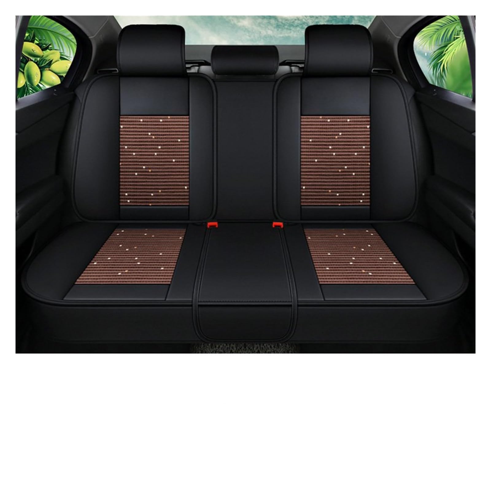 SILHUP Autositzbezug Für Hyundai Für Solaris Für Tucson 2019 Für Kona Ix35 Für Veloster Für Getz Für Creta Für Santa Fe 2007 Auto Sitzbezug Autositzbezüge(Rear Seats-Coffee) von SILHUP